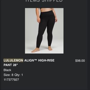 Lululemon Align Leggings 28”